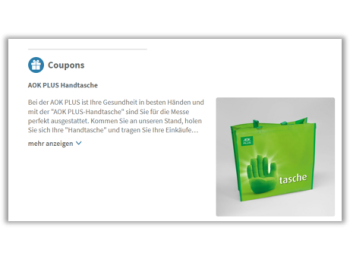 Ein Coupon zum Download auf Messe-Website