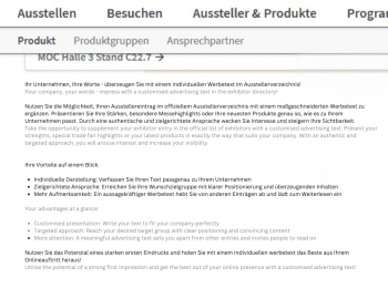 Individueller Werbetext