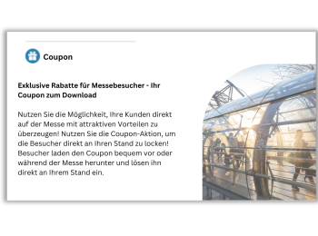Ein Coupon zum Download auf Messe-Website