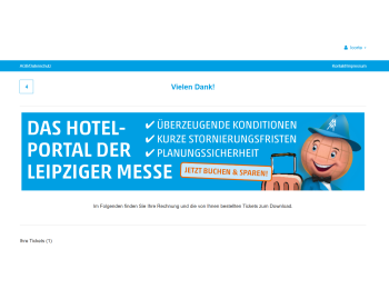 Banner auf der Success Page des Ticketshops (Bestellbestätigungsseite)